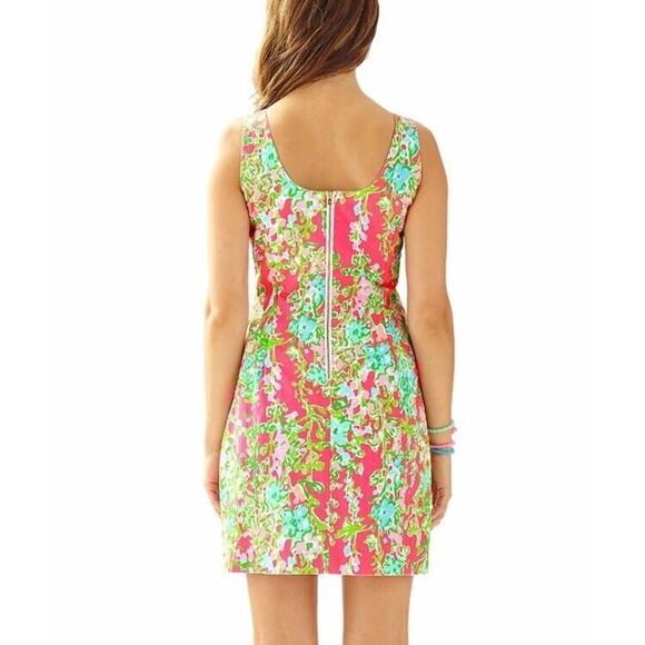 Lilly Pulitzer Cathy Shift Dress Flamingo Pink Southern Charm 0 Lace 100% Cotton - Picture 2 of 13
